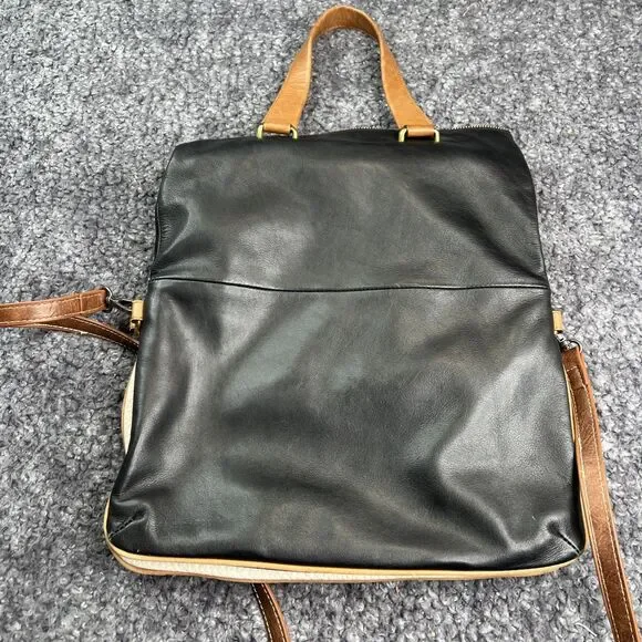 Fossil Memoir Anthology Foldover Leather Tote Crossbody Colorblock Boho - Picture 7 of 9